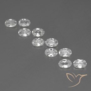 6.66ctw Naturale Bianco Zircone, Ovale, VVS-VS