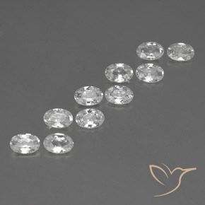 Gemme di Zircone Bianco naturale da 6.66 ct, Ovale, VVS-VS