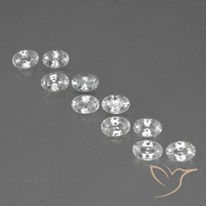7.78ctw Naturale Bianco Zircone, Ovale, VVS-VS