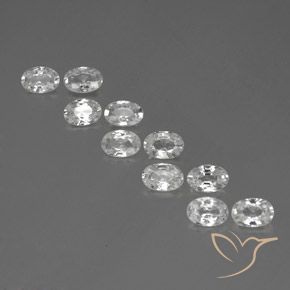 6.54ctw Naturale Bianco Zircone, Ovale, VVS-VS