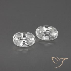 Gemme di Zircone Bianco naturale da 1.61 ct, Ovale, VVS-VS