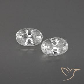 Gemme di Zircone Bianco naturale da 1.61 ct, Ovale, VVS-VS