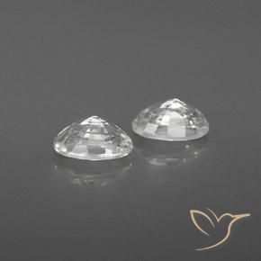 Gemme di Zircone Bianco naturale da 1.61 ct, Ovale, VVS-VS