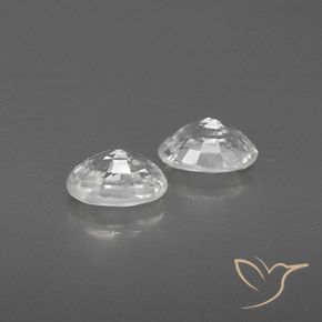 Gemme di Zircone Bianco naturale da 1.63 ct, Ovale, VVS-VS