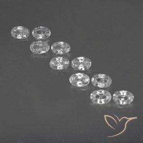 7.43ctw Naturale Bianco Zircone, Ovale, VVS-VS