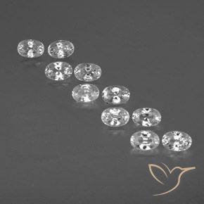 8.15ctw Naturale Bianco Zircone, Ovale, VVS-VS