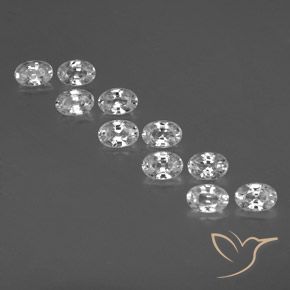 7.67ctw Naturale Bianco Zircone, Ovale, VVS-VS