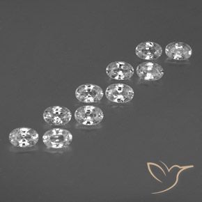 Gemme di Zircone Bianco naturale da 7.67 ct, Ovale, VVS-VS