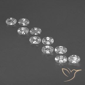 7.34ctw Naturale Bianco Zircone, Ovale, VVS-VS