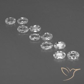 6.59ctw Naturale Bianco Zircone, Ovale, VVS-VS