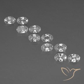 7.60ctw Naturale Bianco Zircone, Ovale, VVS-VS