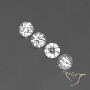 3.71ctw Naturale Bianco Zircone, Rotondo, VVS-VS