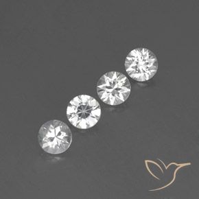 Gemme di Zircone Bianco naturale da 3.71 ct, Rotondo, VVS-VS