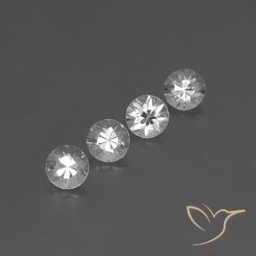 Gemme di Zircone Bianco naturale da 3.81 ct, Rotondo, VVS-VS