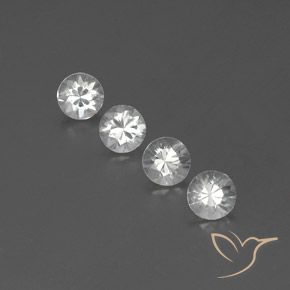 3.64ctw Naturale Bianco Zircone, Rotondo, VVS-VS