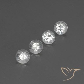 Gemme di Zircone Bianco naturale da 3.64 ct, Rotondo, VVS-VS