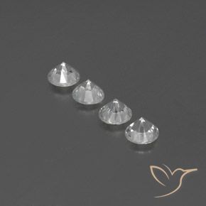 Gemme di Zircone Bianco naturale da 3.64 ct, Rotondo, VVS-VS