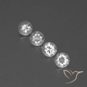 3.76ctw Naturale Bianco Zircone, Rotondo, VVS-VS