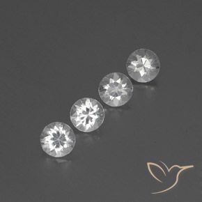 Gemme di Zircone Bianco naturale da 3.76 ct, Rotondo, VVS-VS
