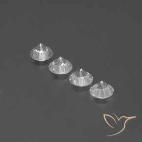 Gemme di Zircone Bianco naturale da 3.76 ct, Rotondo, VVS-VS