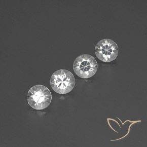 Gemme di Zircone Bianco naturale da 3.53 ct, Rotondo, VVS-VS