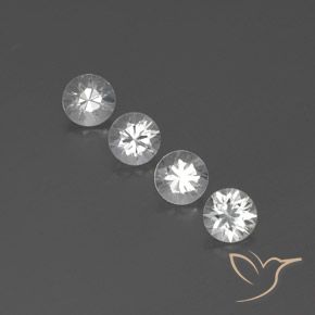 3.84ctw Naturale Bianco Zircone, Rotondo, VVS-VS