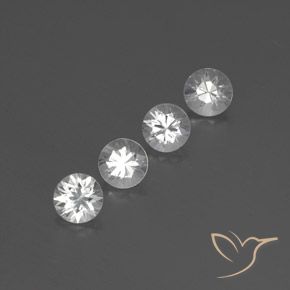 Gemme di Zircone Bianco naturale da 3.84 ct, Rotondo, VVS-VS