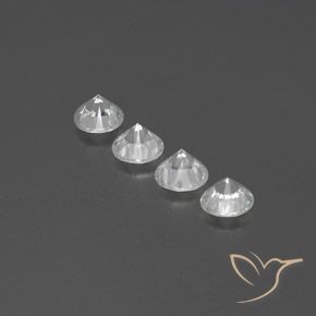 Gemme di Zircone Bianco naturale da 3.84 ct, Rotondo, VVS-VS