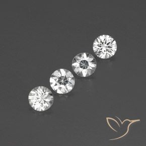 Gemme di Zircone Bianco naturale da 3.56 ct, Rotondo, VVS-VS