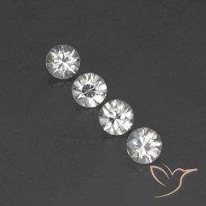 3.80ctw Naturale Bianco Zircone, Rotondo, VVS-VS
