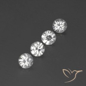 Gemme di Zircone Bianco naturale da 3.80 ct, Rotondo, VVS-VS