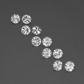 Zircone naturale bianco da  ct, taglio rotondo, VVS-VS