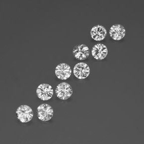 Zircone naturale bianco da  ct, taglio rotondo, VVS-VS