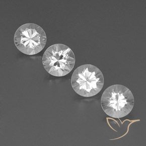 3.79ctw Naturale Bianco Zircone, Rotondo, VVS-VS