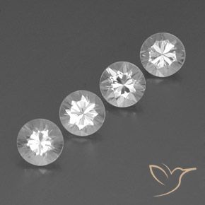 Gemme di Zircone Bianco naturale da 3.79 ct, Rotondo, VVS-VS