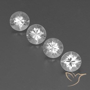 3.84ctw Naturale Bianco Zircone, Rotondo, VVS-VS
