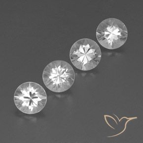 Gemme di Zircone Bianco naturale da 3.84 ct, Rotondo, VVS-VS