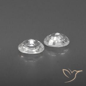 Gemme di Zircone Bianco naturale da 1.75 ct, Ovale, VVS-VS