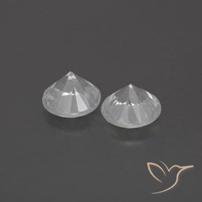Gemme di Zircone Bianco naturale da 1.96 ct, Rotondo, VVS-VS