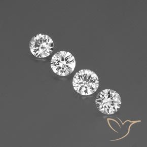 3.52ctw Naturale Bianco Zircone, Rotondo, VVS-VS