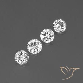 Gemme di Zircone Bianco naturale da 3.52 ct, Rotondo, VVS-VS