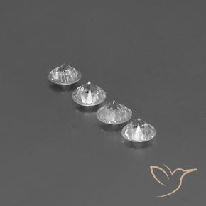 Gemme di Zircone Bianco naturale da 3.52 ct, Rotondo, VVS-VS