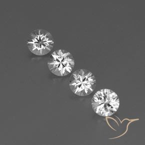 3.69ctw Naturale Bianco Zircone, Rotondo, VVS-VS