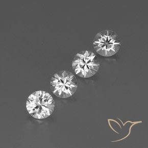 Gemme di Zircone Bianco naturale da 3.69 ct, Rotondo, VVS-VS