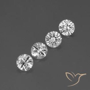 Gemme di Zircone Bianco naturale da 3.39 ct, Rotondo, VVS-VS