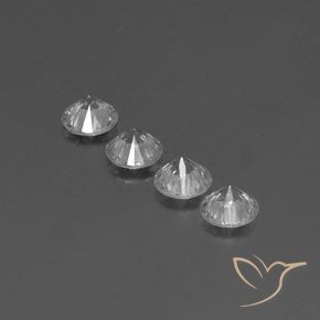Gemme di Zircone Bianco naturale da 3.39 ct, Rotondo, VVS-VS