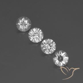 3.70ctw Naturale Bianco Zircone, Rotondo, VVS-VS