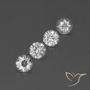 Gemme di Zircone Bianco naturale da 3.70 ct, Rotondo, VVS-VS