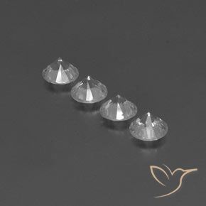 Gemme di Zircone Bianco naturale da 3.70 ct, Rotondo, VVS-VS