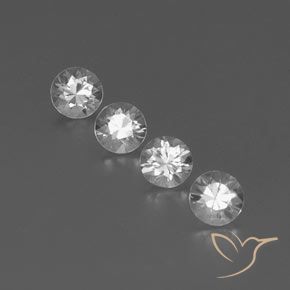 3.75ctw Naturale Bianco Zircone, Rotondo, VVS-VS